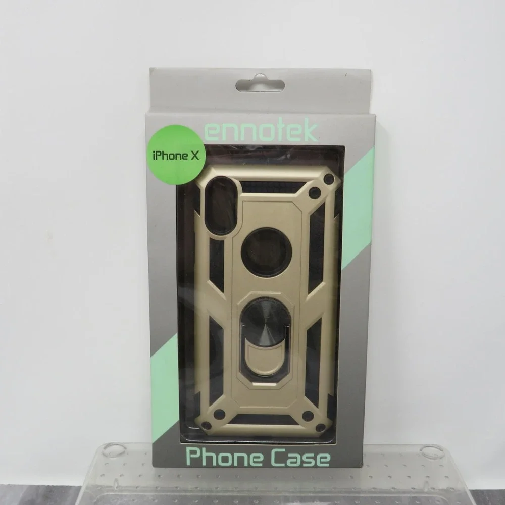 Iphone X Ennotek Phone Case Magnetic‎ Ring Gold And Black